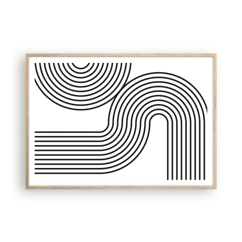 Pôster com moldura de carvalho claro - Na curva - 100x70 cm