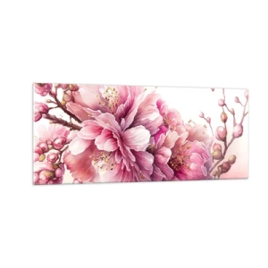 Quadro em vidro - Flor de cerejeira - 100x40 cm
