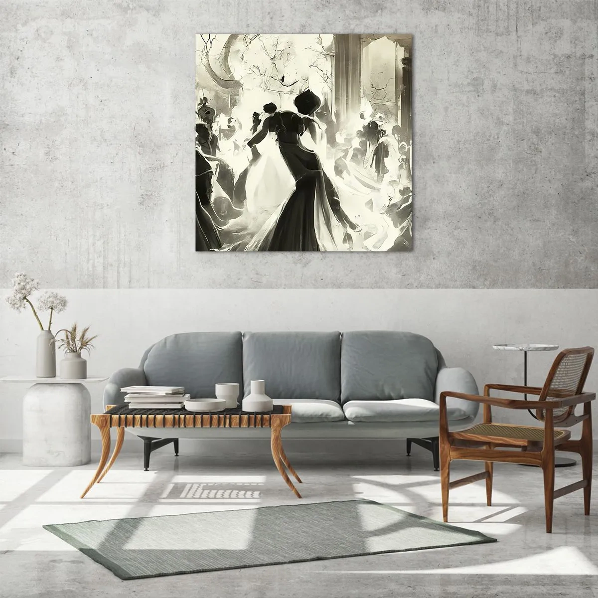 Quadro em vidro - O grande baile de máscaras - 40x40 cm