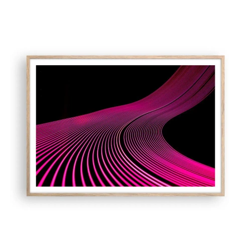 Pôster com moldura de carvalho claro - Avenida da luz - 100x70 cm