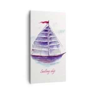 Quadro em tela - Cheio de velas e águas calmas - 55x100 cm