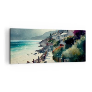 Quadro em tela - Cidade mediterrânea - 100x40 cm