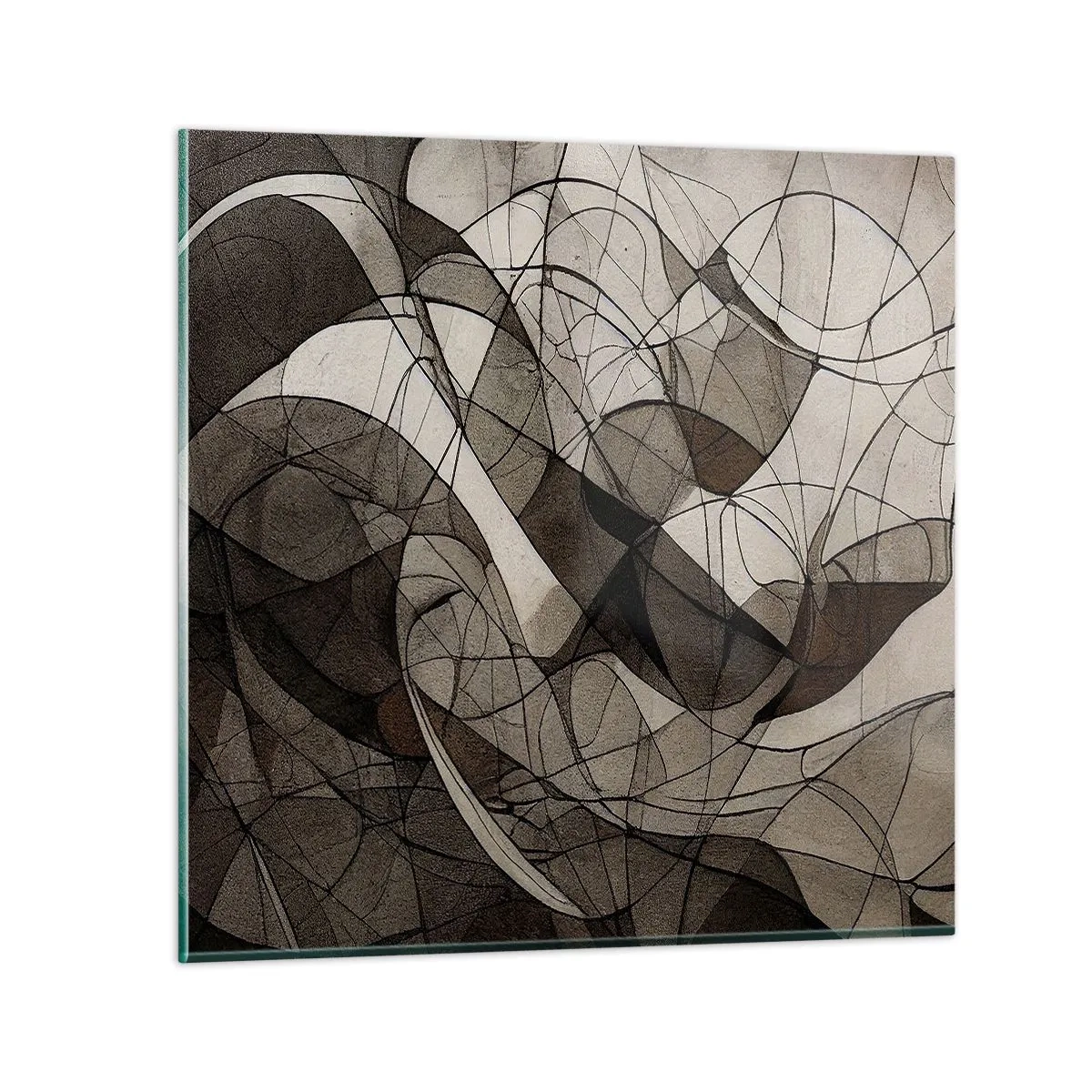 Quadro em vidro - Circulação das cores da terra - 40x40 cm