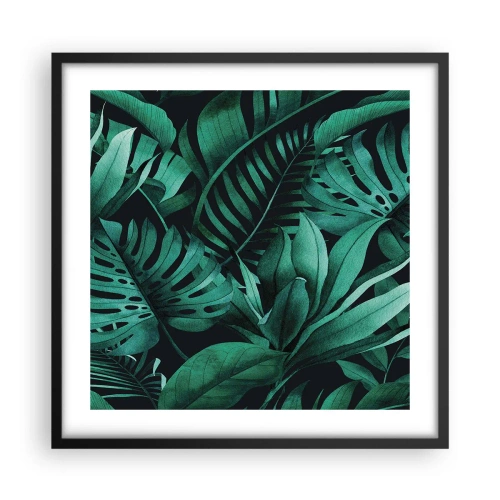 Pôster com moldura preta - A profundidade da vegetação tropical - 50x50 cm