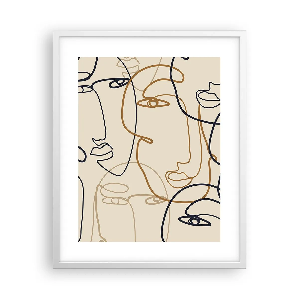 Pôster em moldura branca - Retrato multiplicado - 40x50 cm