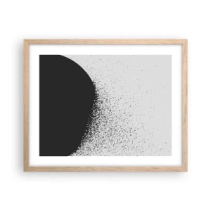 Pôster com moldura de carvalho claro - Movimento das moléculas - 50x40 cm