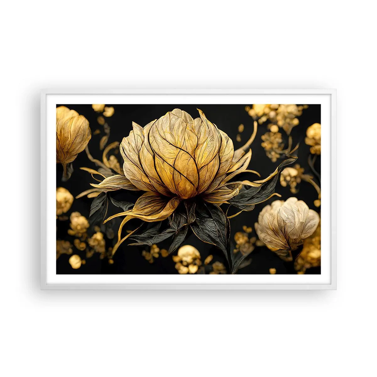 Pôster em moldura branca - Fragilidade sutil - 91x61 cm