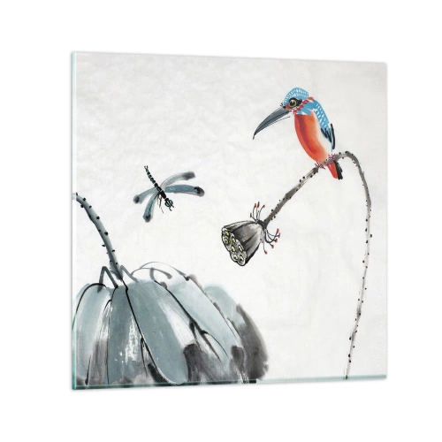 Quadro em vidro - A vida do prado - 50x50 cm