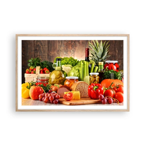 Pôster com moldura de carvalho claro - Defumados, cozidos, em conserva - 91x61 cm