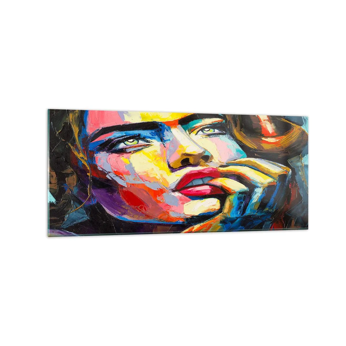 Quadro em vidro - Sonhos como pássaros voando no céu - 120x50 cm