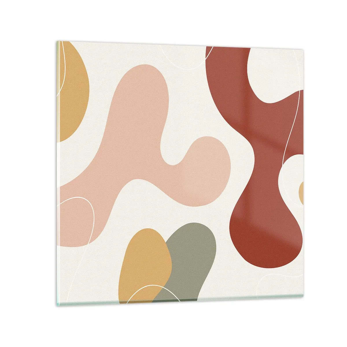 Quadro em vidro - Ziguezagues ornamentais - 50x50 cm