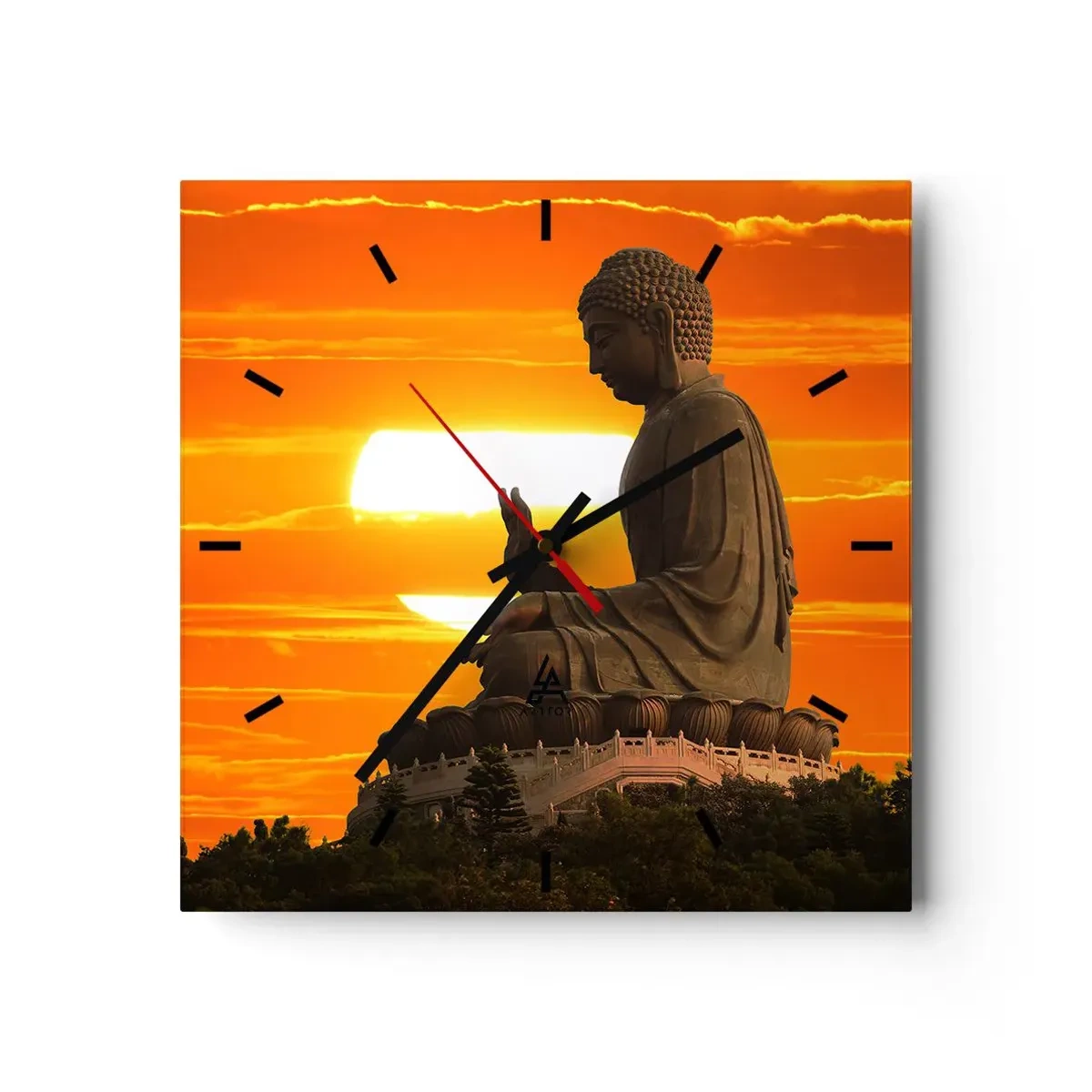 Relógio de parede - Relógio em vidro - Sem medo do mundo - 40x40 cm