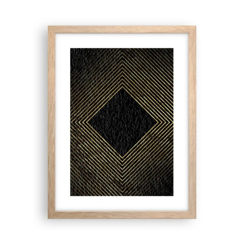 Pôster com moldura de carvalho claro - Geometria em estilo glamoroso - 30x40 cm