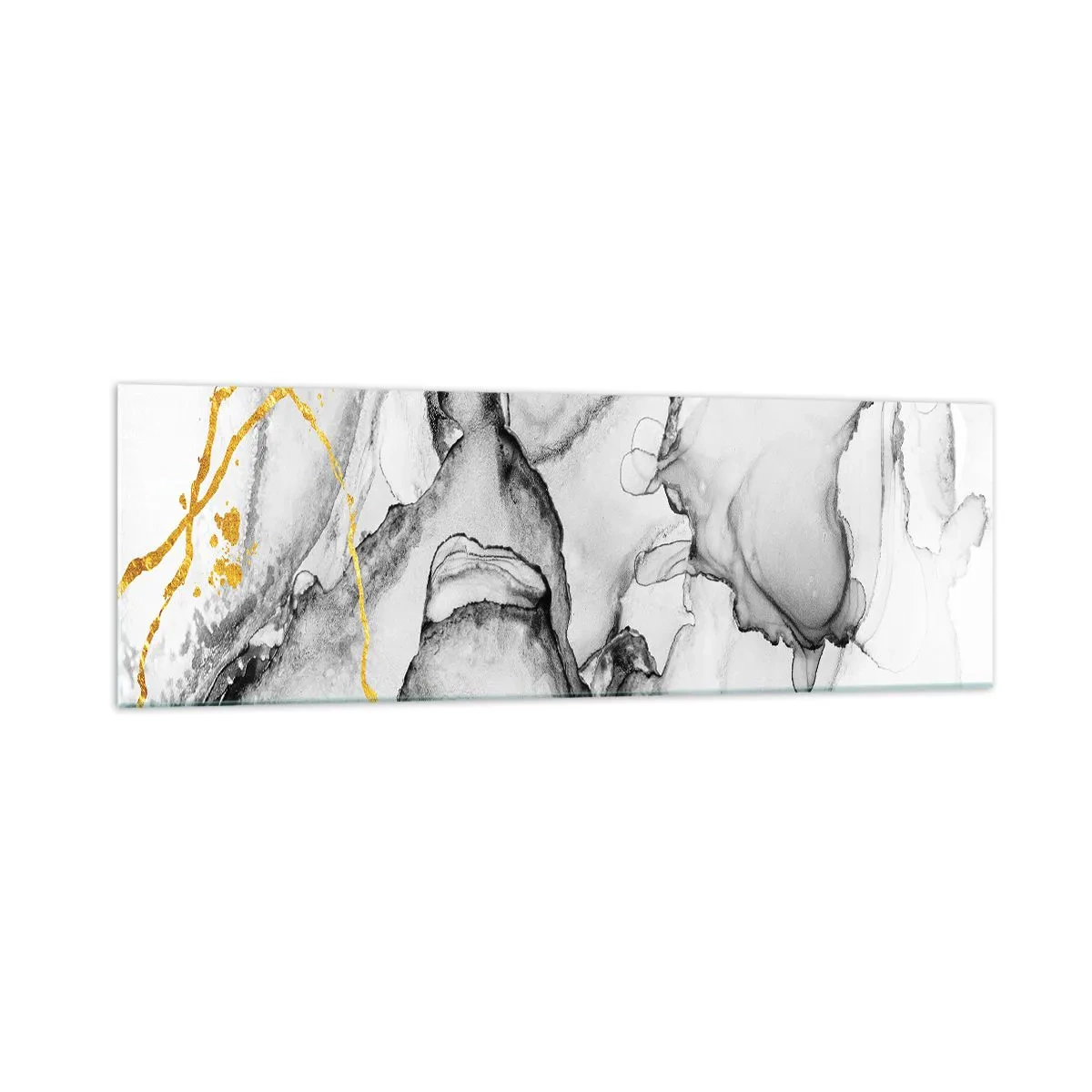 Quadro em vidro - Composição dourada - 160x50 cm