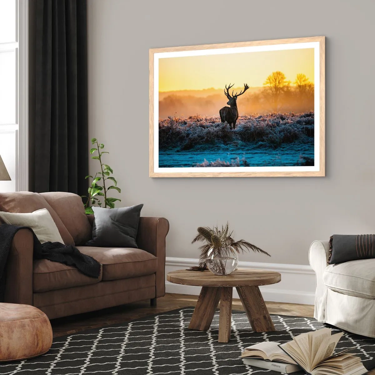 Pôster com moldura de carvalho claro - Coroado em sua terra - 70x50 cm