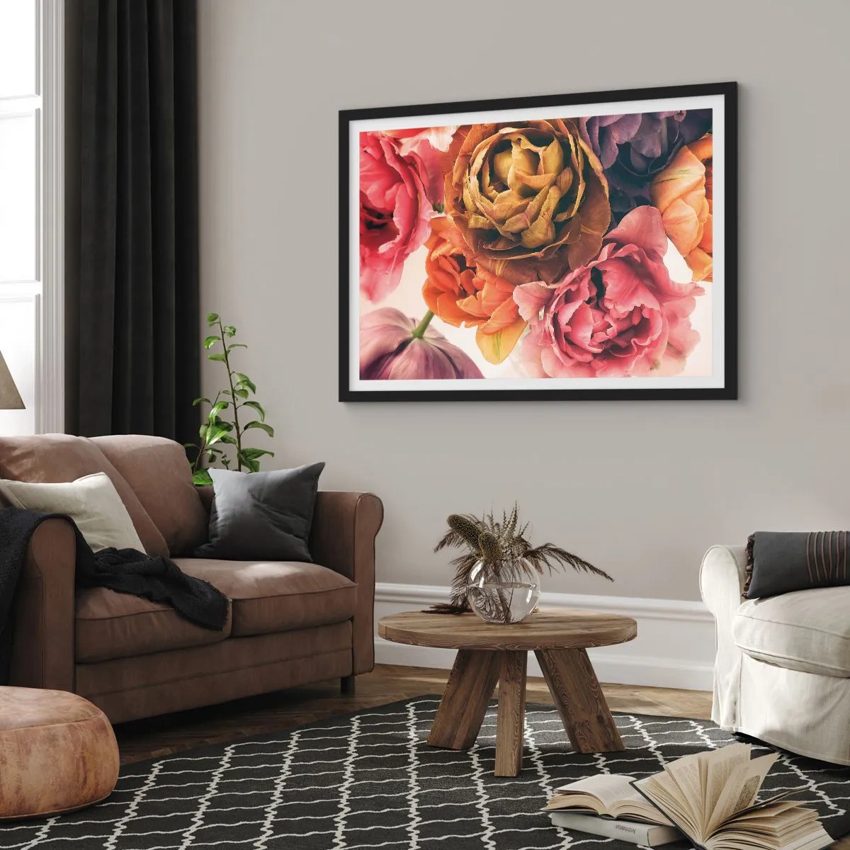 Pôster com moldura preta - Celebração da vida - 100x70 cm