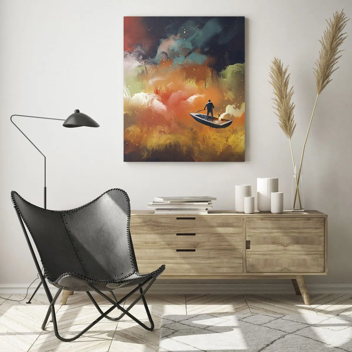 Quadro em vidro - De barco pela galáxia - 50x70 cm