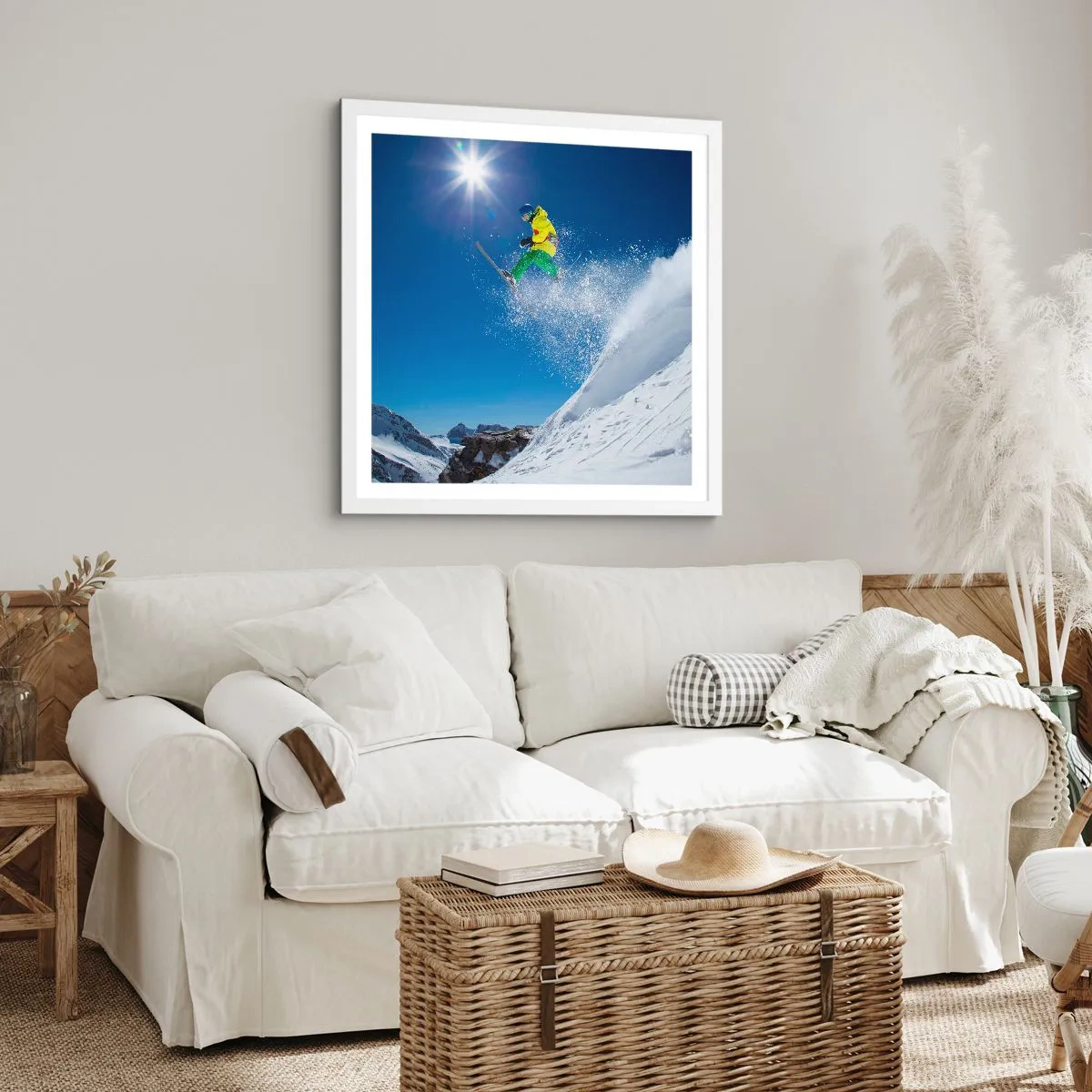 Pôster em moldura branca - Dançando com as montanhas - 30x30 cm