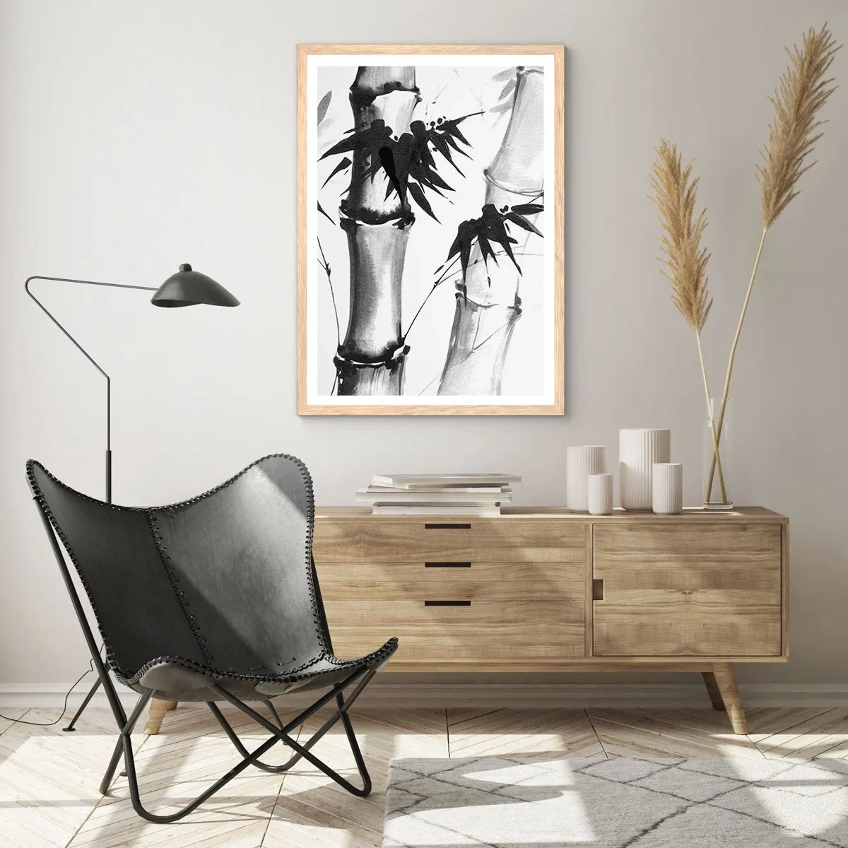 Pôster com moldura de carvalho claro - Foco no Oriente - 70x100 cm