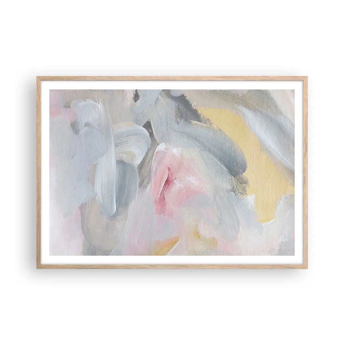 Pôster com moldura de carvalho claro - Em um mundo pastel - 100x70 cm