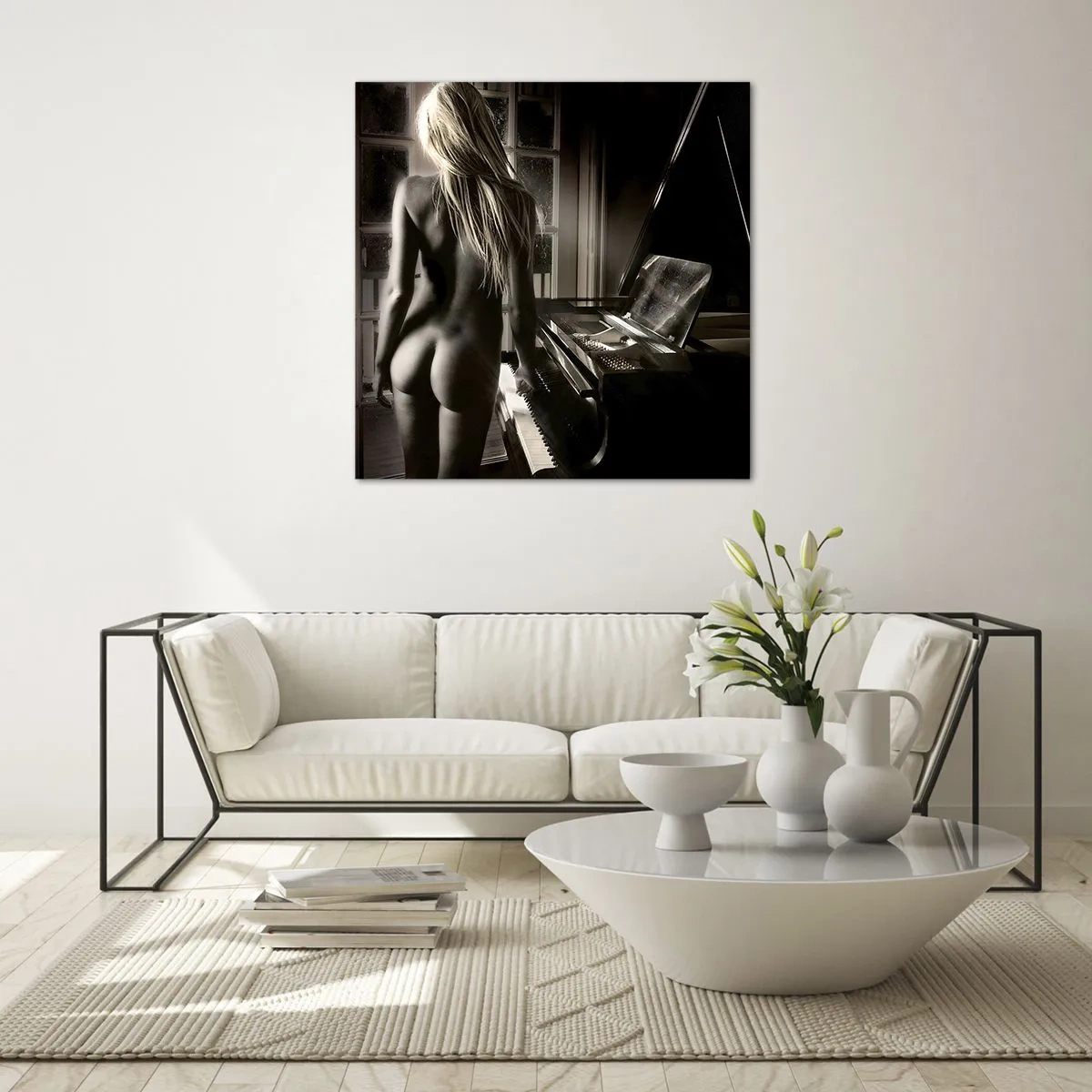 Quadro em vidro - Harmonia perfeita da noite - 30x30 cm