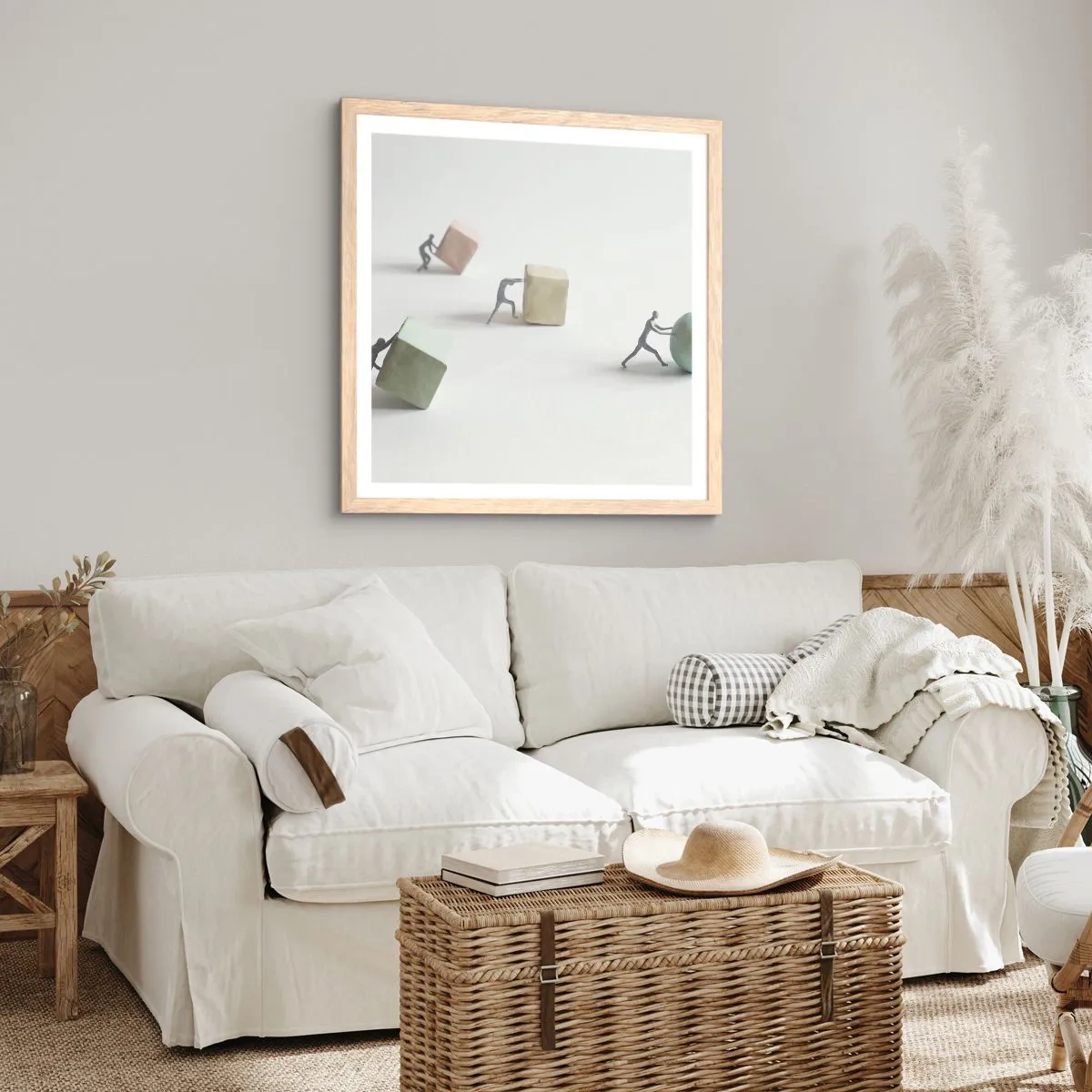 Pôster com moldura de carvalho claro - É a vida - 50x50 cm