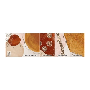 Amostra de papel de parede autocolante Deluxe Sticker - Redondeza e movimento - Abstração, Pedaço, Padrão Moderno - 100x30 cm