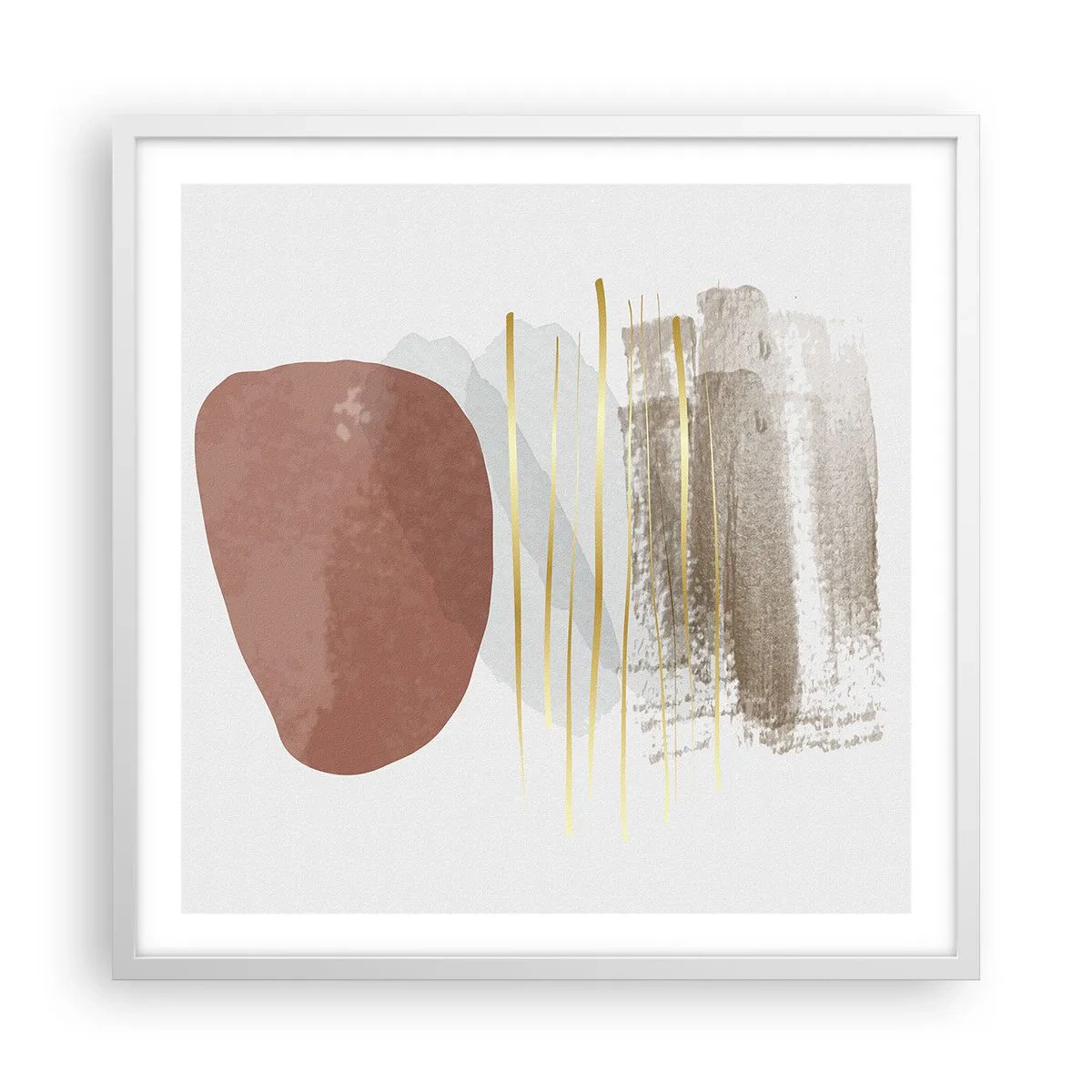 Pôster em moldura branca - Colunata abstrata - 60x60 cm