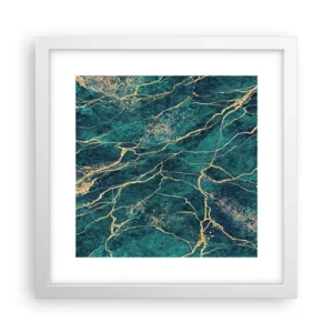 Pôster em moldura branca - Veia dourada - 30x30 cm