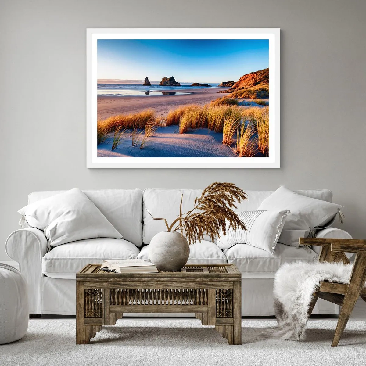 Pôster em moldura branca - Para quem busca a paz - 60x60 cm
