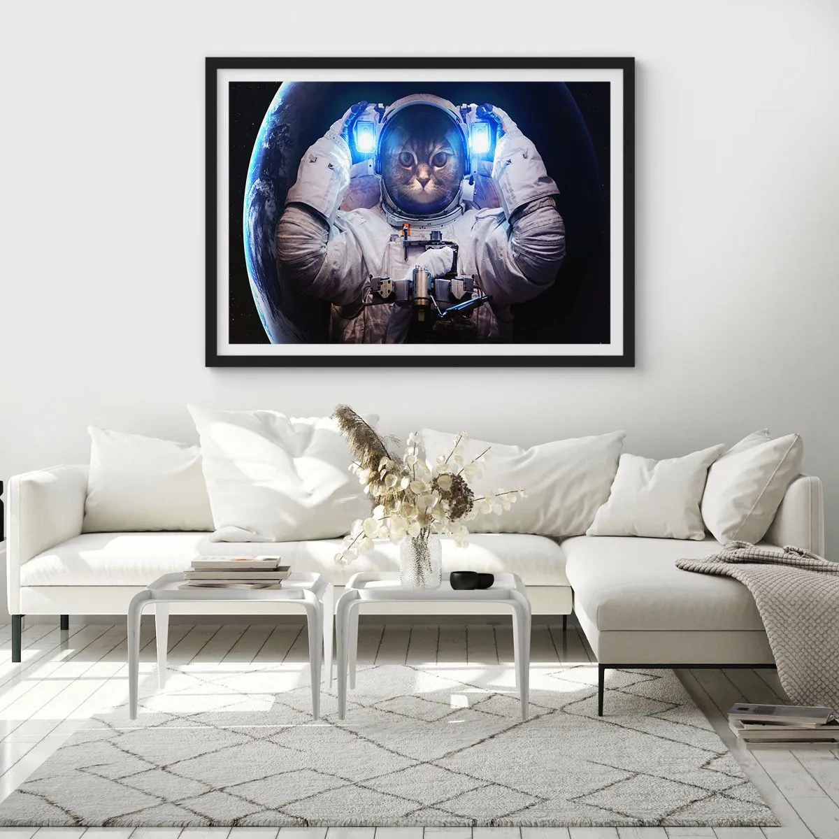 Pôster com moldura preta - Houston, temos um problema - 100x70 cm