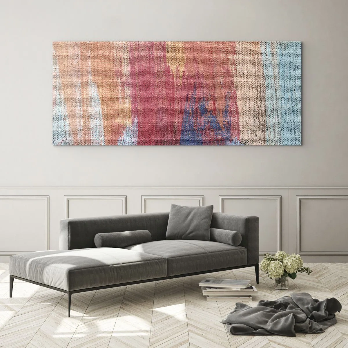 Quadro em vidro - Flutuar pelo arco-íris - 120x50 cm