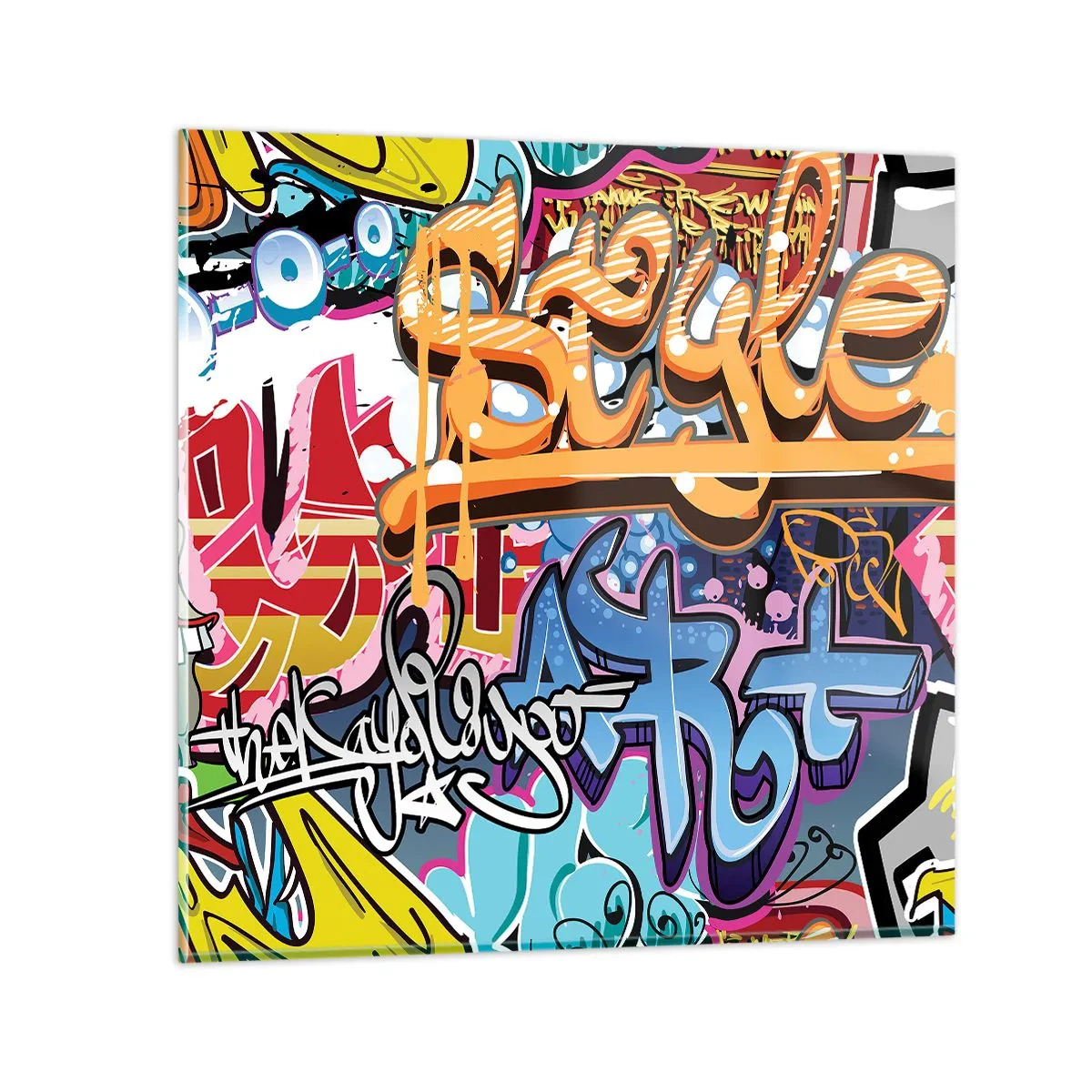 Quadro em vidro - Murais, murais, murais... - 70x70 cm