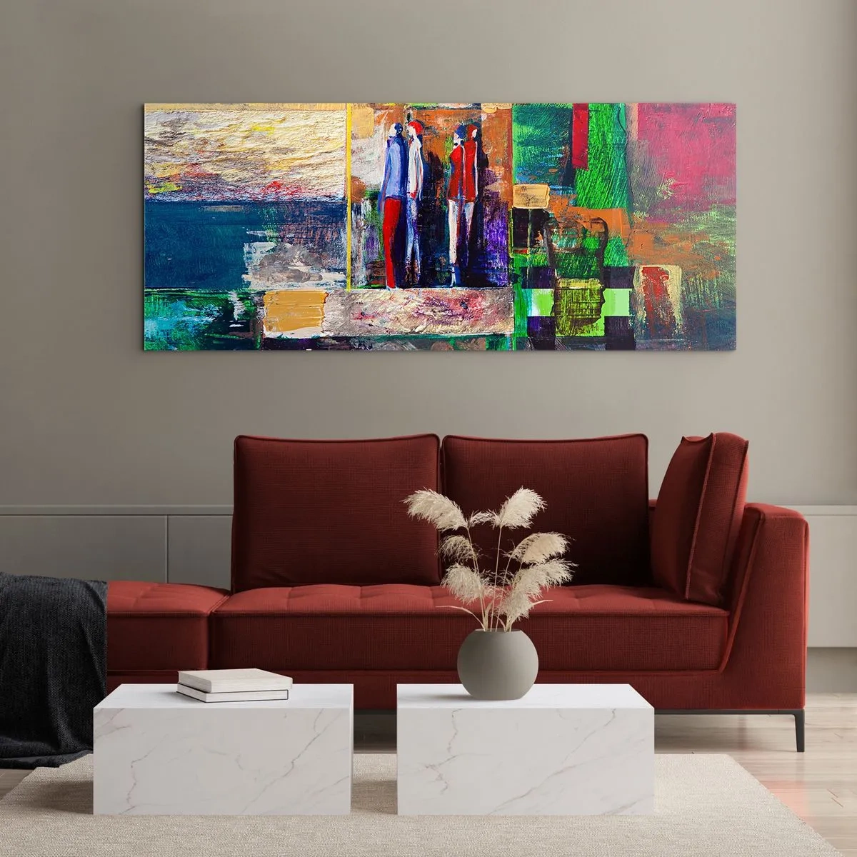 Quadro em vidro - Relacionamentos e emoções - 100x40 cm