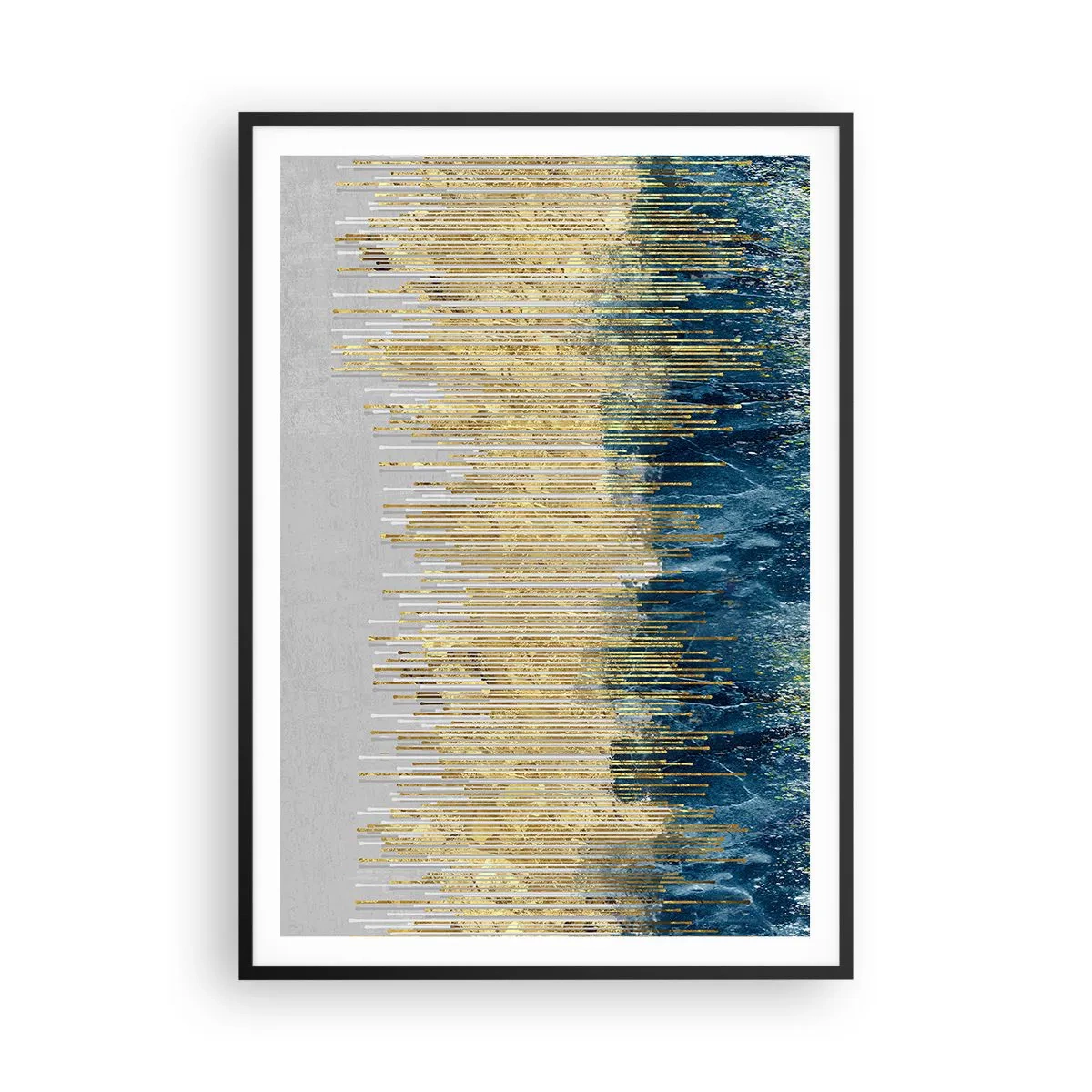 Pôster com moldura preta - Borda dourada - 70x100 cm