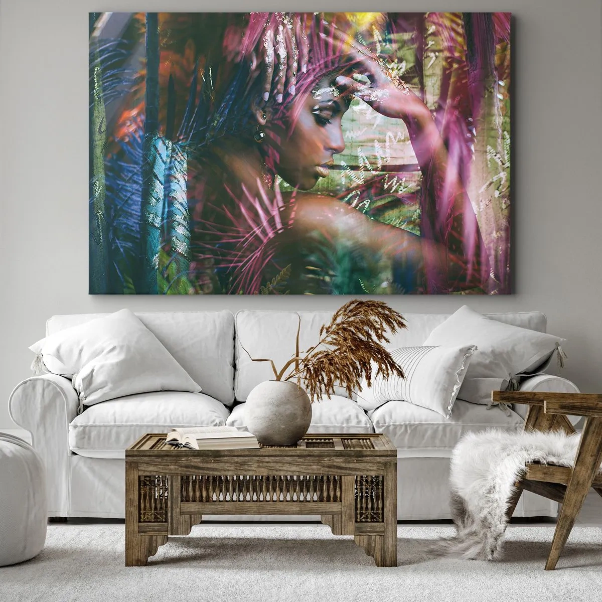 Quadro em tela - Mãe Natureza na selva - 100x70 cm