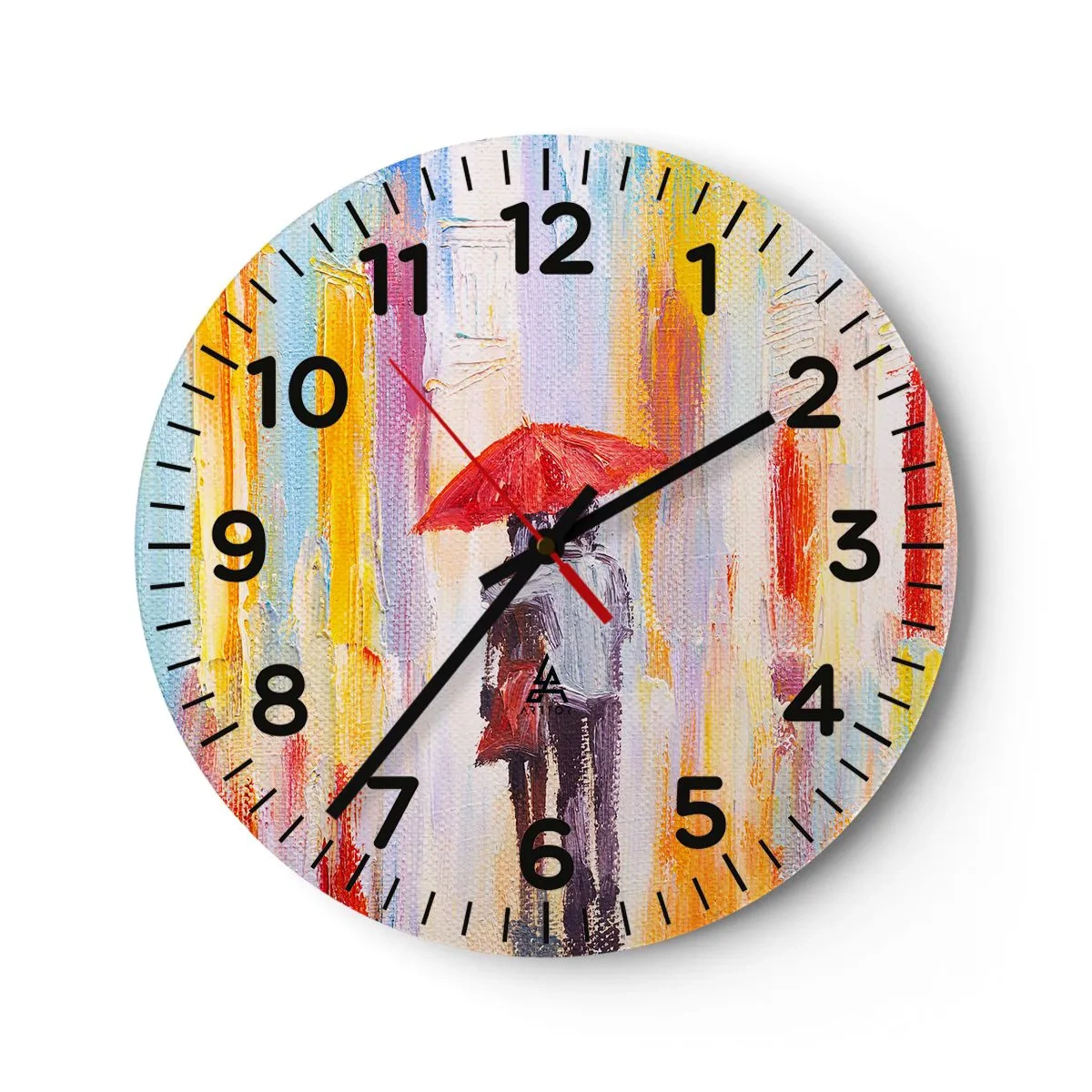 Relógio de parede - Relógio em vidro - Que continue a chover - 30x30 cm