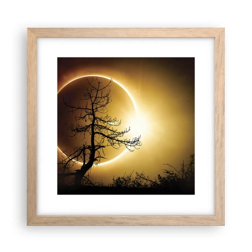 Pôster com moldura de carvalho claro - Eclipse total - 30x30 cm