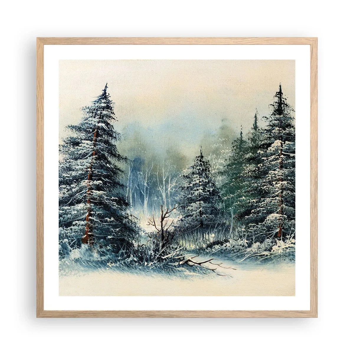 Pôster com moldura de carvalho claro - Prontas para o Natal - 60x60 cm