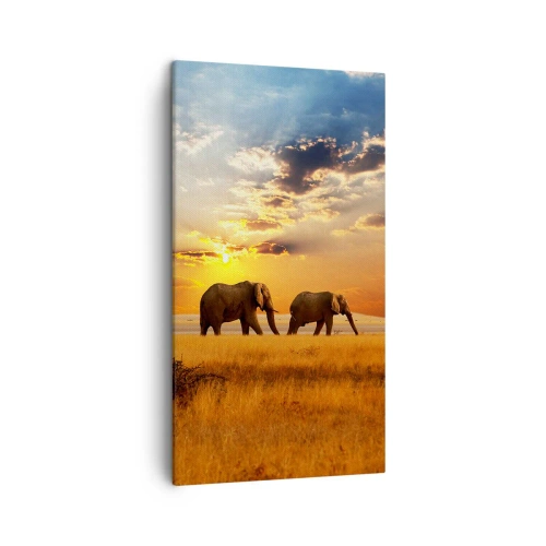 Quadro em tela - Caminhada em família - 45x80 cm