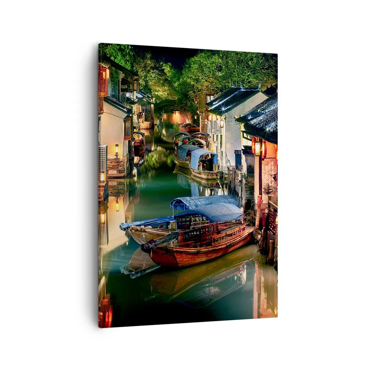 Quadro em tela - Uma noite em uma rua chinesa - 50x70 cm