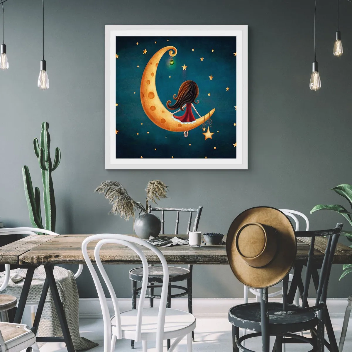 Pôster em moldura branca - Uma vez... - 50x50 cm