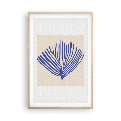 Pôster com moldura de carvalho claro - Ventilador azul - 61x91 cm
