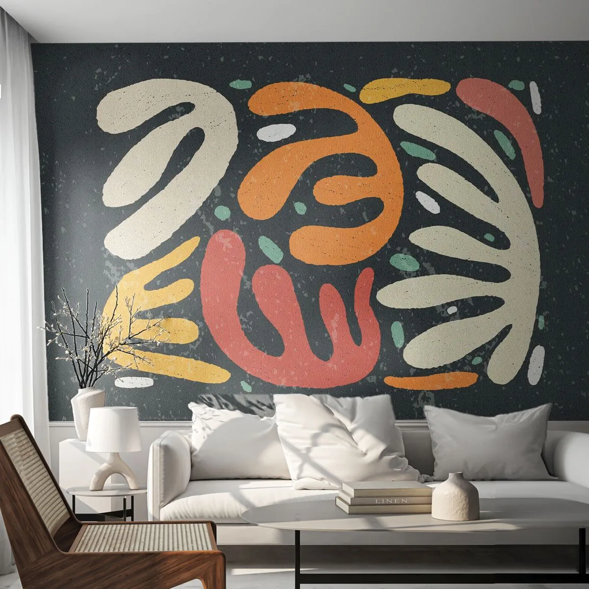 Papel de Parede Autocolante Deluxe Sticker - Composição – estou prestes a pegar-te - Boho, Minimalismo, Idoso - 250x175 cm