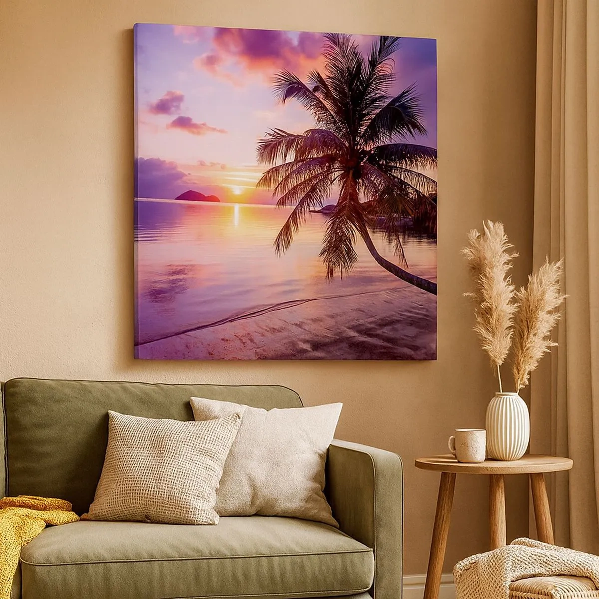 Quadro em tela - Felicidade no horizonte - 30x30 cm