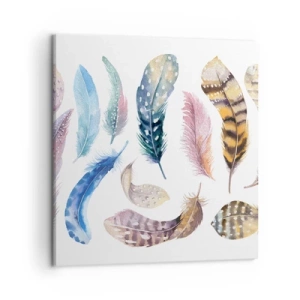 Quadro em tela - Leve, heterogéneo e multicolorido - 50x50 cm