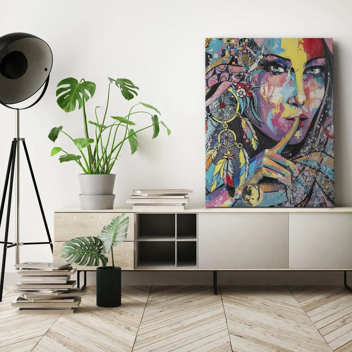 Quadro em tela - Fique em silêncio até compreender - 45x80 cm