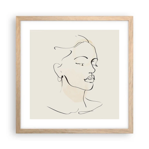 Pôster com moldura de carvalho claro - Uma certa linha - 40x40 cm