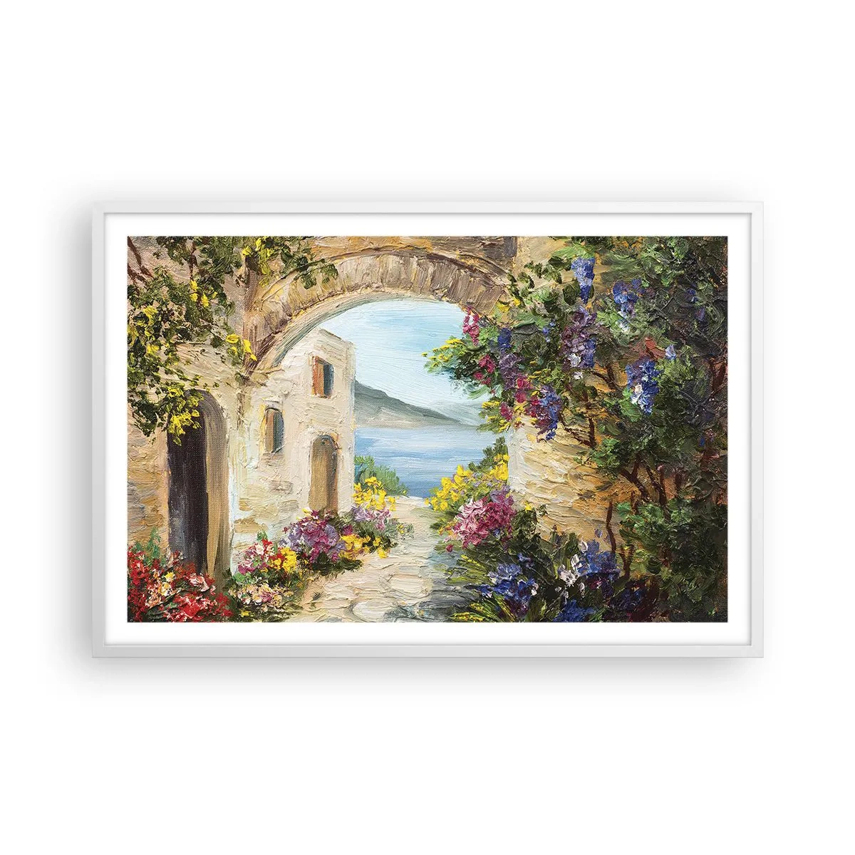 Pôster em moldura branca - O encanto da província costeira - 91x61 cm