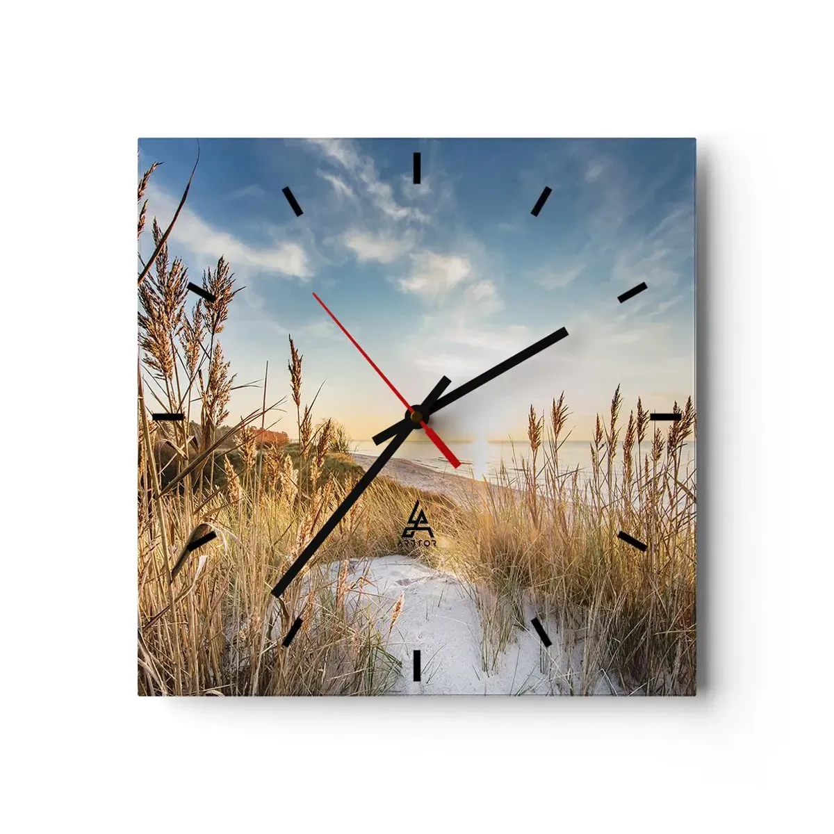 Relógio de parede - Relógio em vidro - Praia do Norte - 40x40 cm